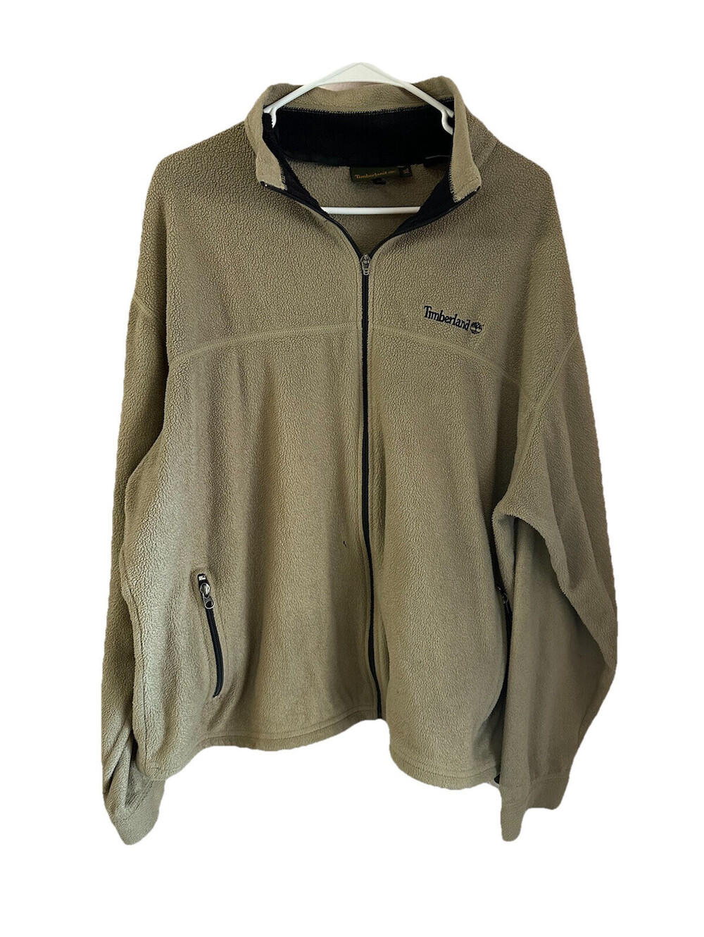 Vintage Timberland Jacket Men’s XL Fleece Pile Full Zip Tan/Brown OK Condition